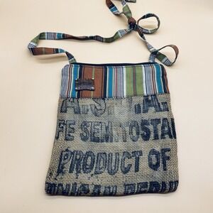 WEBE Hoat Culture Burlap Hobo Crossbody Bag Unique USA Hippie